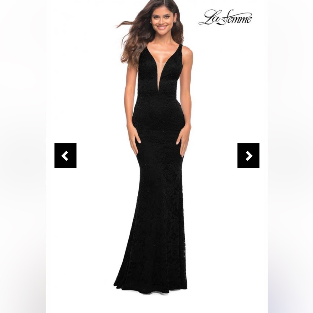 La Femme Black Evening Gown